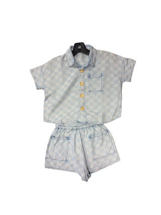 Rylee + Cru Checkered Chambray Set , 4-5 years
