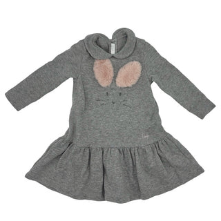 Il Gufo Grey bunny dress, 12 Months