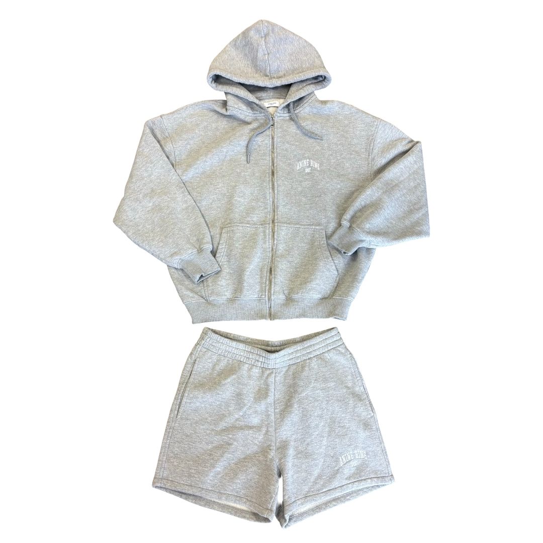 Anine Bing Zane Hoodie and shorts, X-Small Top/ Small Shorts