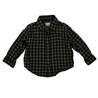 Miles the Label Green plaid collared shirt, 18 Months