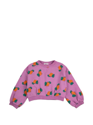 Bobo Choses Tangerine all over purple sweater, 10-11 years