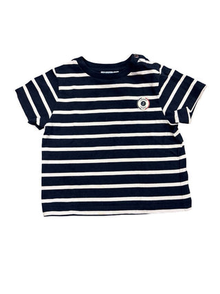 Jacadi Navy Blue and White Stripe Tee, 24 months