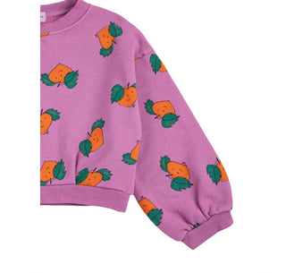 Bobo Choses Tangerine all over purple sweater, 10-11 years
