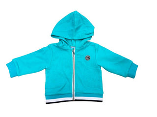 Jacadi Teal Zip Up Hooded Sweatshirt, 12 months