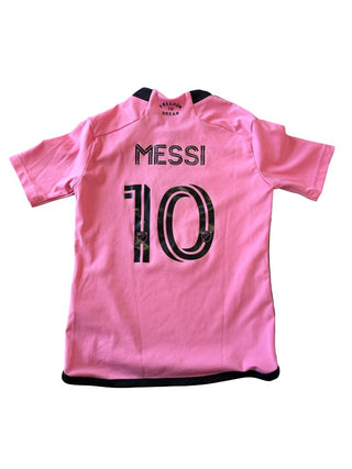 Adidas Pink and Black Messi 10 Jersey , 9-10 years