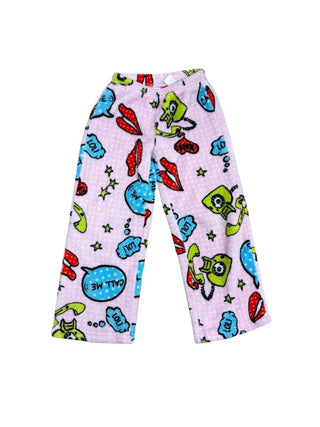 Up Past 8 Fuzzy Pink Pajama Pants with Graphics, 5 years