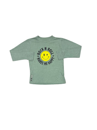 Vintage Havana Green Longsleeve Tee with Smiley Graphics, 7 years