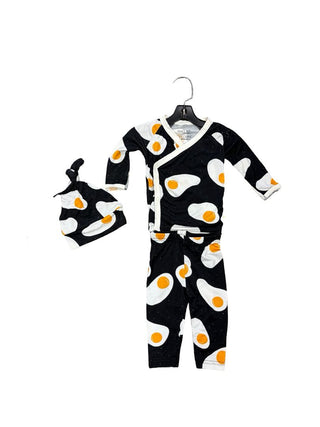 Peregrine Sunny Side Up Two Piece Pajama Set with Hat, Newborn