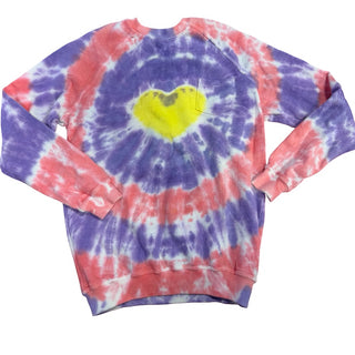 Californian Vintage Tie dye crew neck heart sweater, 10 years
