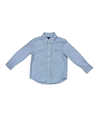 Ralph Lauren Blue Woven Buttondown Dress Shirt, 4 years