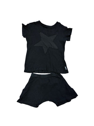 Nununu Black set with short/tshirt, 4-5 years