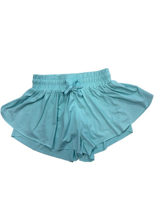 Suzette Turquoise blue ruffle shorts, M