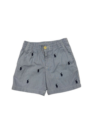 Polo Ralph Lauren Blue Pinstripe Shorts with Embroidered Logos, 5 years