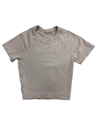 Luluemon Beige crop athletic t-shirt, 0