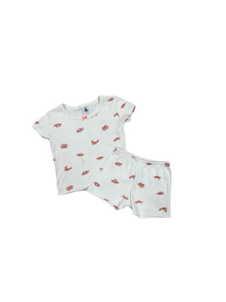 Petit Bateau White set w/crabs, 2 years