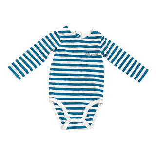Jacadi Blue/white stripped long sleeve onesie, 6 months