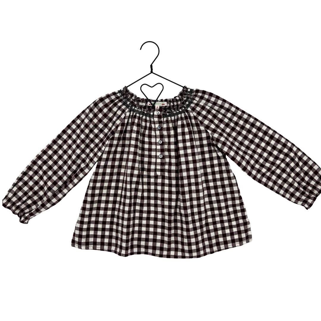 Bonpoint maroon gingham top, 4 years