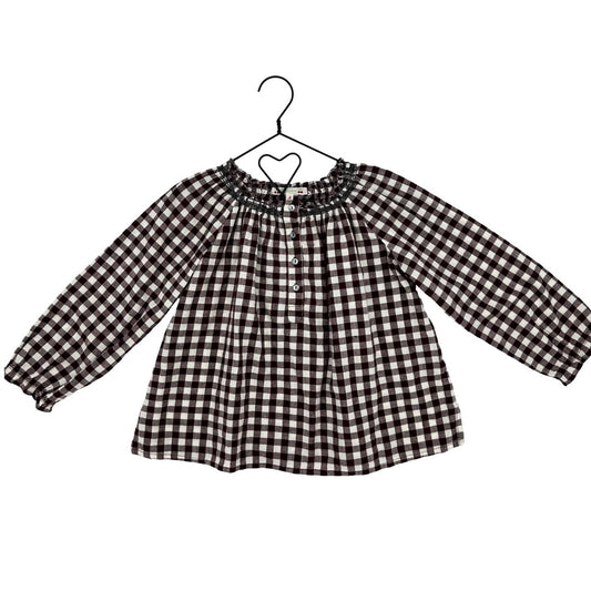 Bonpoint maroon gingham top, 4 years