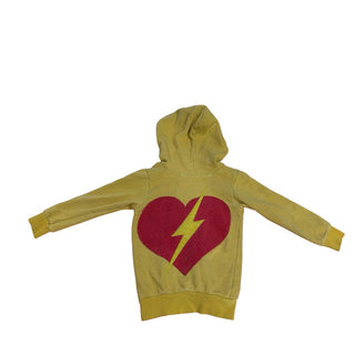 Aviator Nation Yellow zip up with heart, 2 years