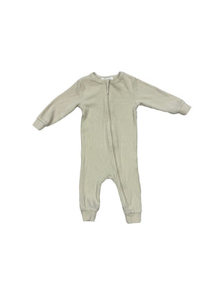 Petit Lem Ribbed playsuit taupe, 6 months