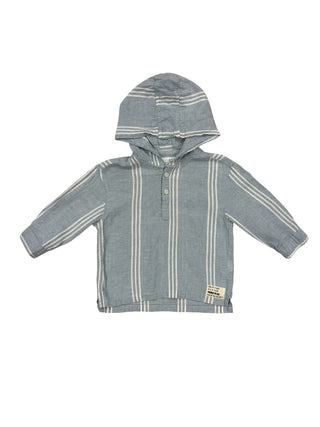 Zara Striped hooded shirt, 9-12 months