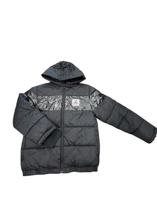 Air Jordan Black puffer jacket with fuzz inside, Large