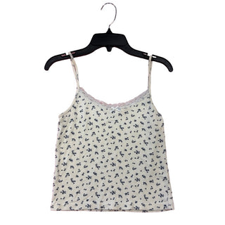 Brandy Melville Cream w/blue flowers tank top, One size