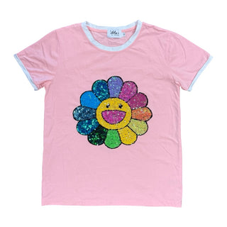 Lola & The Boys Pink tshirt w/sequin flower, 12 years