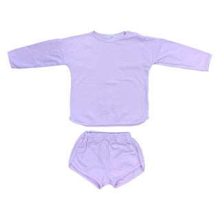Kind Kids Club Pink cotton long sleeve/short set, 6-7 years