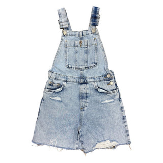 Zara Blue Denim Short Overalls, 9 years