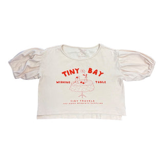 Tiny Cottons Tiny top w/Wishing Table in red w/puff sleeves, 8 years