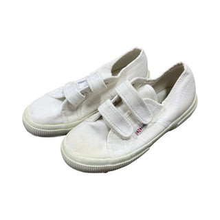 Superga White Velcro Sneakers, 12.5 Little Kid