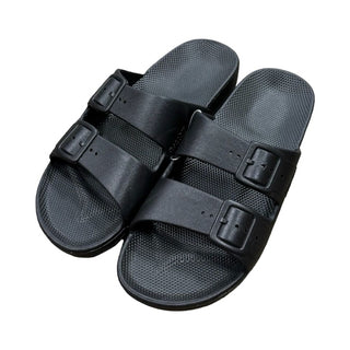 Freedom Moses Black Two-Strap Sandals - New With Tags, 38 EU