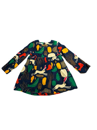 Baby Inn Navy long sleeve dress with animals, 4-5