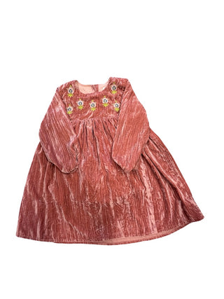 Louise Misha Velvet Dusty rose dress with flowers, 4