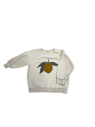 Konges Slojd Beige sweatshirt with big lemon, 4
