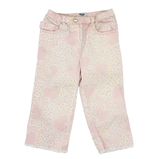 Moschino pink daisy jeans, 18 months