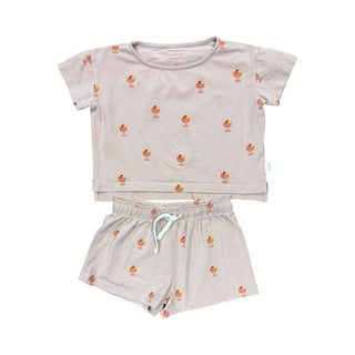 Tiny Cottons Chiringuito collection short/too in beige w/gelato print, 3 years