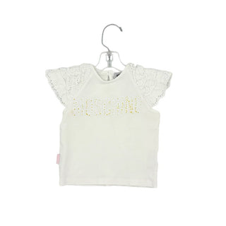 Moschino white w/eyelet sleeves tshirt, 18 months