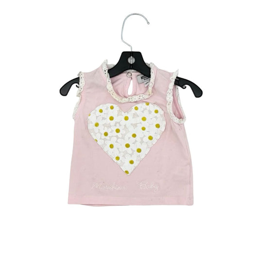 Moschino pink daisy heart tank top, 12 months