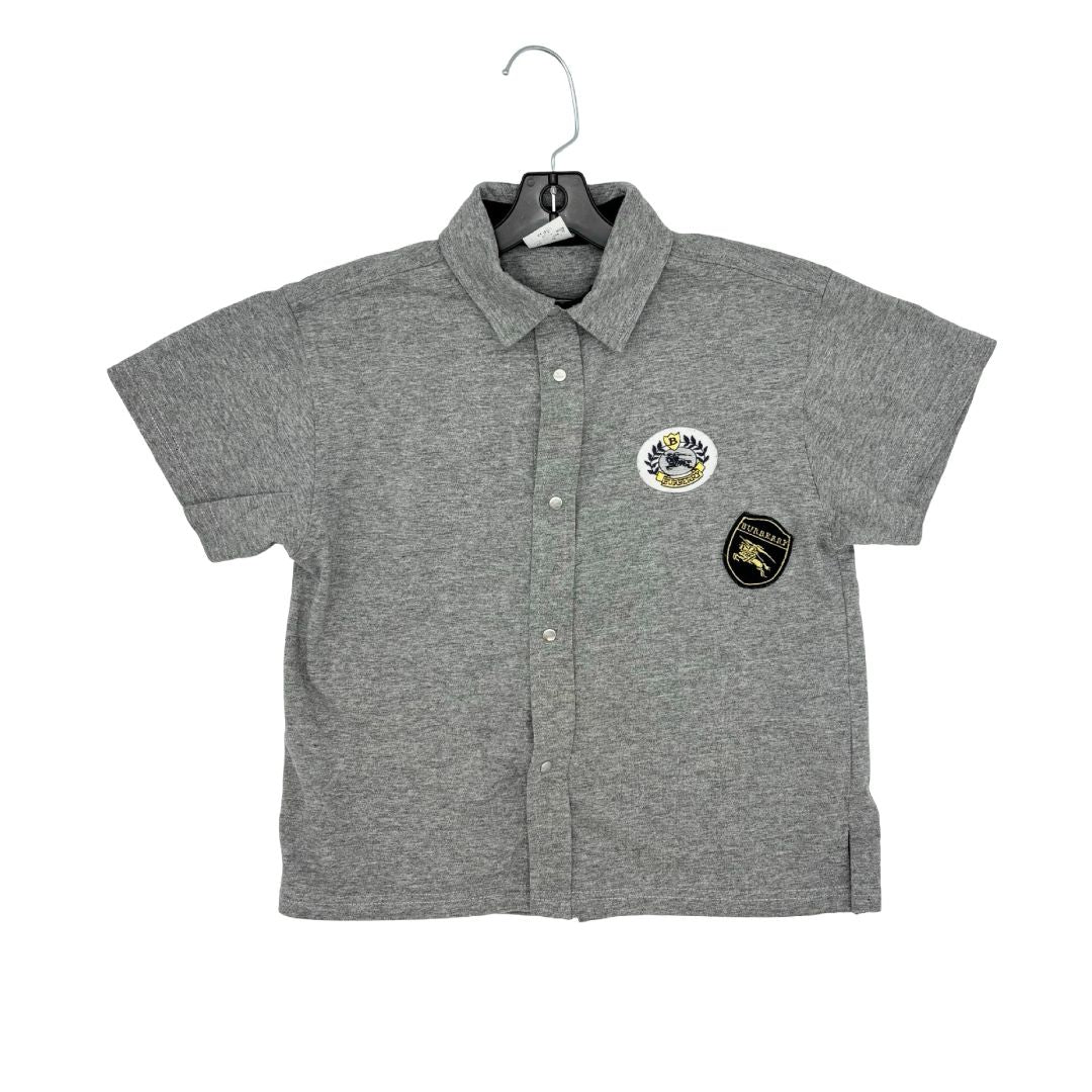Burberry grey button up tshirt, 2 years