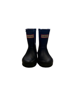 Hunter black rain boots, 4 little kid