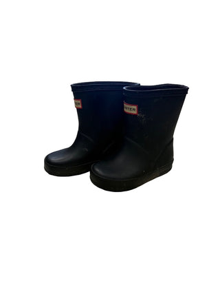 Hunter black rain boots, 4 little kid