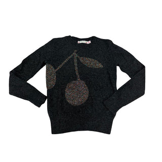 Bonpoint Cashmere grey sweater with multicolor cherry, 6 years