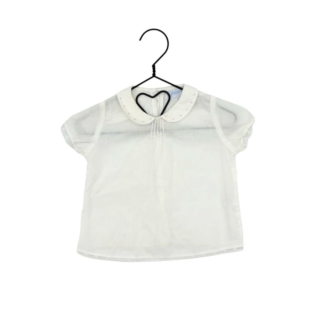 Jacadi white peter pan collar top, 6 months