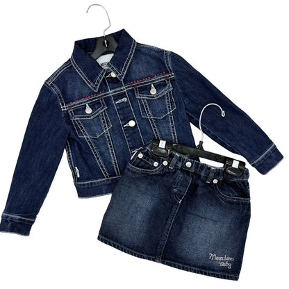 Moschino denim jacket/skirt set, 2 years