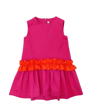 Il Gufo Hot pink and orange dress, 6 years