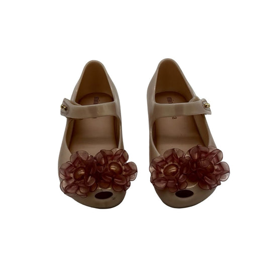 Mini Melissa pink flower mary janes, 9 little kid