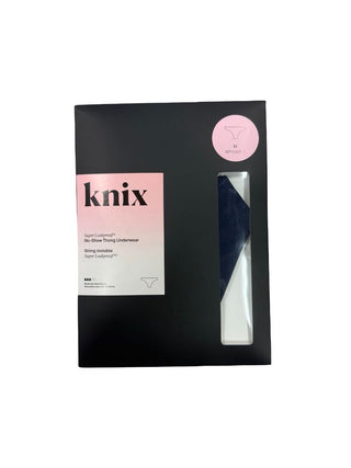 Knix Leakproof Navy Blue No-Show Thong Underwear, womens medium