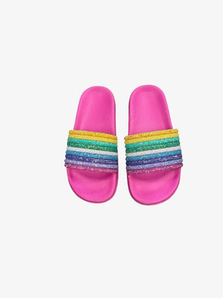 Rainbow sparkly slides, 10 little kids